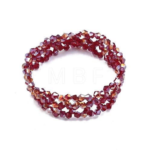 Bling Glass Beaded Stretch Bracelet BJEW-N018-03-04-1