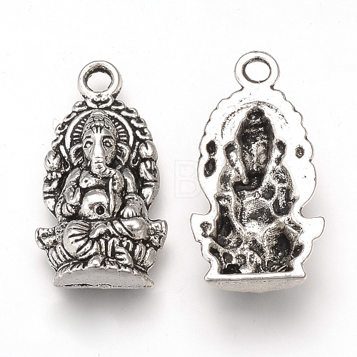 Tibetan Style Alloy Pendants TIBEP-T002-38AS-RS-1