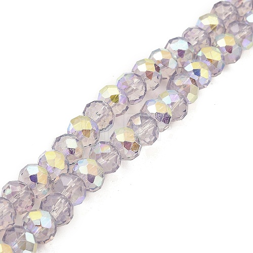 Baking Painted Transparent Glass Beads Strands DGLA-A034-J8mm-B03-1