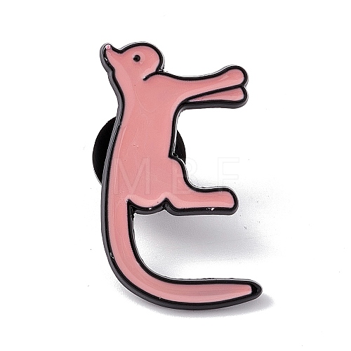 Cat Initial Letter Enamel Pin JEWB-A005-27-E-1