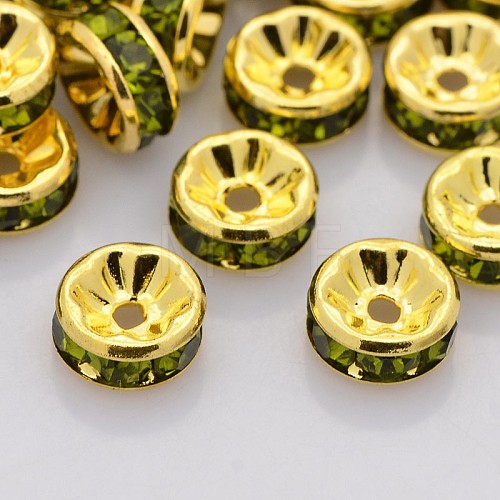 Brass Rhinestone Spacer Beads RB-A014-Z5mm-09G-NF-1