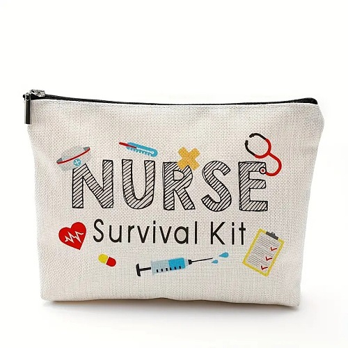 Nurse Cotton Linen Cosmetic Bag PW-WG63290-02-1