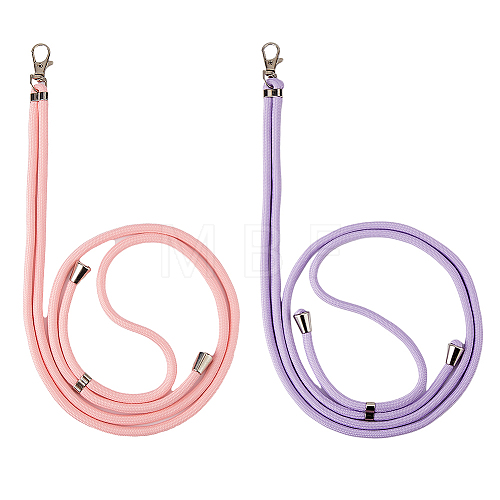 HOBBIESAY 2 Set 2 Colors Polyester Universal Adjustable Cell Phone Strap Crossbody Neck Strap Phone Charms AJEW-HY0001-28-1