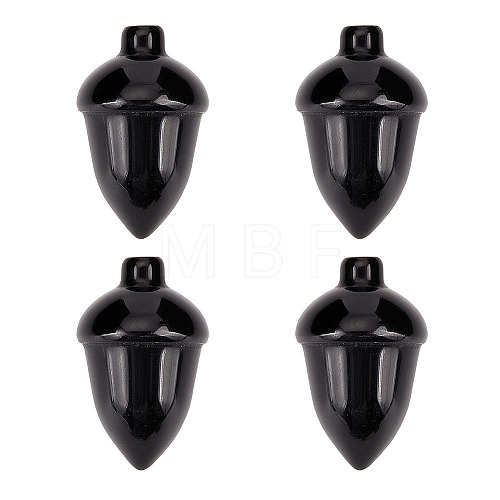 4Pcs Natural Black Obsidian Beads G-AR0004-87-1