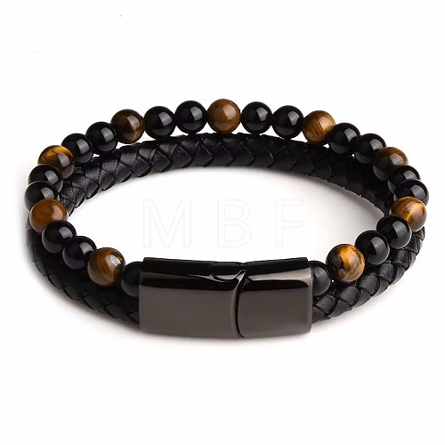 Natural Tiger Eye Beaded Bracelets PW24070691713-1