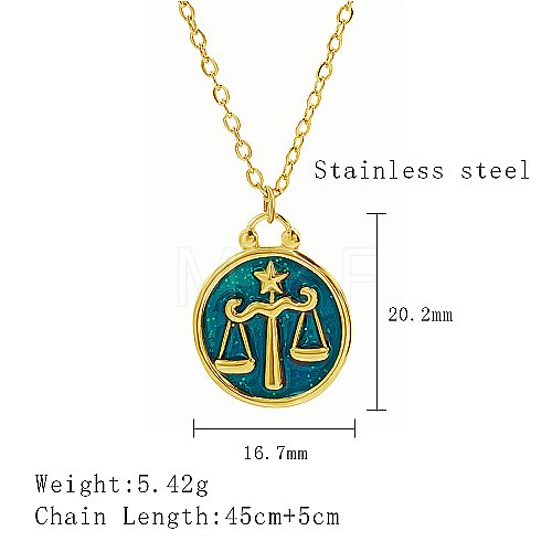 Stainless Steel Enamel Constellation Pendant Necklaces DJ0261-3-1