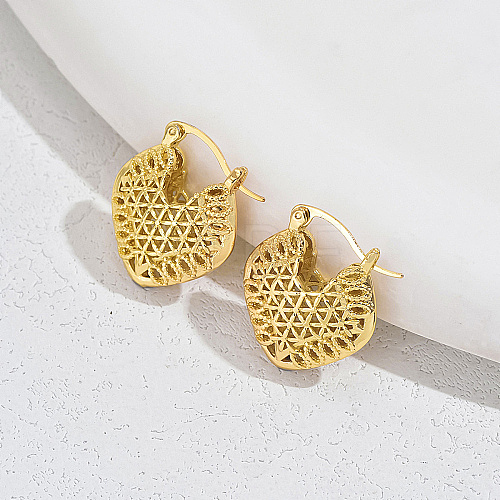 Brass Hollow Hoop Earrings for Women SE4999-3-1