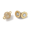 Rack Plating Brass Micro Pave Cubic Zirconia Magnetic Clasps with Loops X-KK-A224-11G-2
