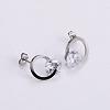 Stainless Steel Clear Cubic Zirconia Ring Stud Earrings X-ZH7800-1
