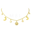 Moon & Star & Sun Brass Pendant Necklaces NJEW-TA00164-1