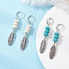 2 Pairs Alloy Feather Hoop Earrings EJEW-JE06713-1