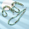 8MM Natural Green Line Jasper Round Beaded Necklaces GG-CBAA808-02P-B-1