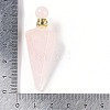 Natural Rose Quartz Faceted Cone Openable Perfume Bottle Big Pendants G-L524-18G-12-4