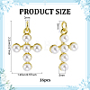 16Pcs Brass Plastic Imitation Pearls Pendants KK-PH0015-44-2