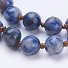 Natural Blue Spot Jasper Beaded Necklaces NJEW-P202-36-A35-2