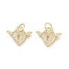 Brass Micro Pave Clear Cubic Zirconia Charms ZIRC-L076-051G-1