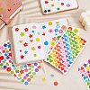 4 Bags 4 Styles Flat Round & Flower & Star & Heart Colorful Self-Adhesive Paper Gift Tag Stickers AJEW-GO0001-03-5