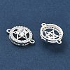 Brass Micro Pave Clear Cubic Zirconia Connector Charms CU-CBA3F77-09S-2