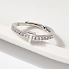 S925 Sterling Silver Adjustable Letter Rings for Women RJEW-M068-01P-T-5