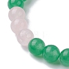 5Pcs 5 Colors Dyed Natural Malaysia Jade Round Beaded Stretch Bracelets Set BJEW-JB10140-4