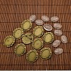 25x18mm Transparent Glass Cabochons and Vintage Alloy Brooch Cabochon Bezel Settings DIY-X0187-AB-NF-1