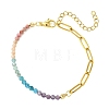 Natural Mixed Gemstone Round Beads Link Bracelets BJEW-JB13899-3