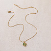 Vintage 304 Stainless Steel Enamel Maple Leaf Pendant Necklaces for Women YM5382-4