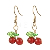 Copper Wired Natural Carnelian Dangle Earrings EJEW-JE06298-01-1