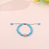 Sports Synthetic Turquoise & Plastic Beads Braided Bead Bracelets NE3521-3-1