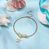 Natural Citrine Chips Beaded & Turtle Charms Double Layer Multi-strand Bracelet AJEW-AN00511-05-4