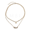 Alloy Double Layered Necklaces NJEW-B0002-05G-4