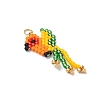 5Pcs 5 Colors Glass Seed Beaded Bird Pendants PALLOY-MZ00920-3