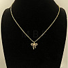 Bowknot Brass Pendant Necklaces for Women WG5C793-04-1