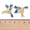 Rack Plating Brass Micro Pave Clear Cubic Zirconia Bird Connector Charms KK-C084-03G-02-3