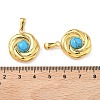 304 Stainless Steel with Synthetic Turquoise Pendants STAS-L309-21A-G-3