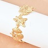 Ocean Theme 304 Stainless Steel Cuff Bangles for Women SA-Z002-03G-01-3