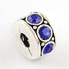 Brass Rhinestone European Clasps KK-N291-01AS-03-2