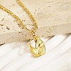 Oval with Flower Stainless Steel Pendant Necklace with Cuban Link Chains YS0902-1-1