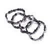 Natural Tourmalinated Quartz/Black Rutilated Quartz Bead Stretch Bracelets BJEW-K213-29-1