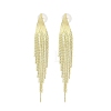 Cubic Zirconia Chains Tassel Earrings EJEW-P236-06G-1