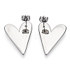 Heart Brass Stud Earrings for Women EJEW-F311-02P-3