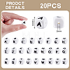20Pcs White Cube Letter Silicone Beads 12x12x12mm Square Dice Alphabet Beads with 2mm Hole Spacer Loose Letter Beads for Bracelet Necklace Jewelry Making JX432F-2