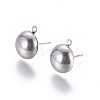 Non-Tarnish Stainless Steel Stud Earring Findings STAS-E464-01B-P-2