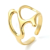 304 Stainless Steel Twist Hollow Open Cuff Ring for Women RJEW-I098-32G-1