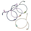 4Pcs 4 Colors Alloy Enamel Fish Charm Adjustable Bracelets BJEW-TA0001-30-2