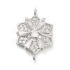 Brass Clear Cubic Zirconia Connector Snowflake Connector Charms KK-L229-079P-02-1