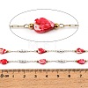 Handmade Stainless Steel & Natural Shell & ABS Plastic Pearl Beaded Link Chains SA-CBA6C37-02G-02-2