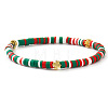 Christmas Polymer Clay Heishi Beaded Stretch Bracelets for Women OT9576-9-1