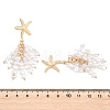 Alloy with Plastic Pearls Stud Tassel Earrings EJEW-Z172-06G-01-2