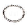 304 Stainless Steel Oval Link Chain Bracelets for Men Women BJEW-G766-06-5